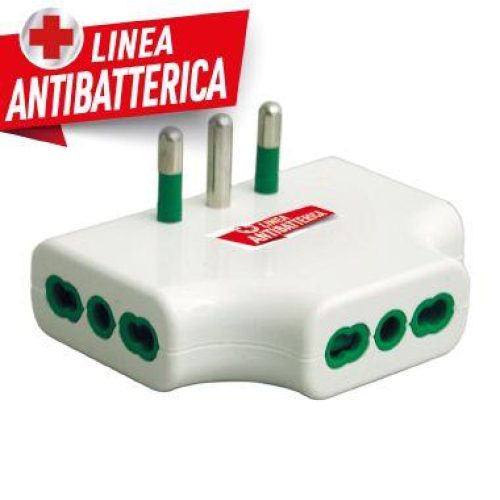 Adattatore Bianco Triplo da S17 a 3 P17/11 linea antibatterica - FANTON 82220AB