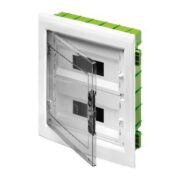 Centralino Protetto Green Wall Per Pareti Mobili E Cartongesso Porta Trasparente Fumé Con Telaio Estraibile - 24 (12X2) Moduli IP40 - GEWISS GW40606PM