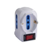Adattatore Triplo 2P+T 10A Bipasso - MC ELETTRICI 26756