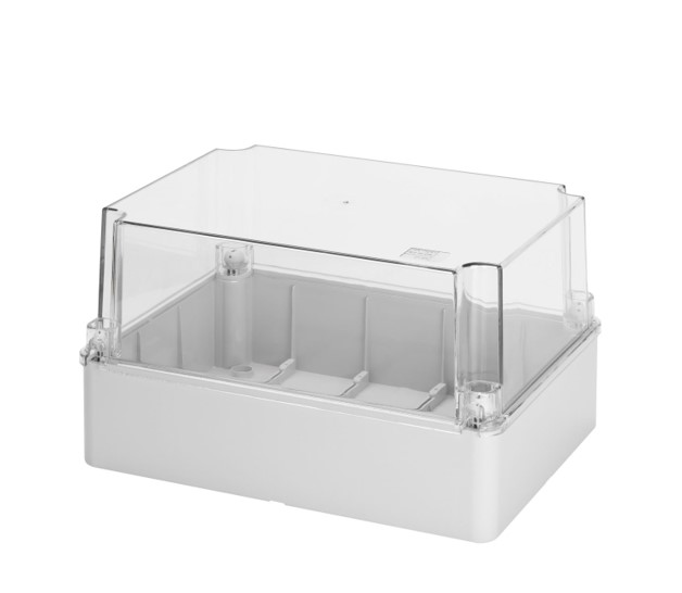 Cassetta Derivazione Coperchio Alto Trasparente, IP56, Dimensioni interne 300x220x180 mm, pareti lisce - GEWISS GW44439
