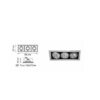 Faro Incasso Rettangolare Orientabile 12V 3x50W AR111 G53 IP 20, Foro 180x475mm, Silver - STONE 1016/S