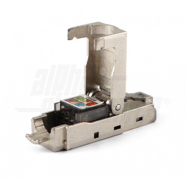 Spina Modulare RJ45 8P8C Cat.6A Schermata per cavo rigido e flessibile, chiusura a pressione - ALPHA ELETTRONICA 94-915/04