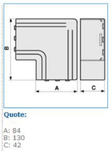 NPAN 80x40 W Angolo Piano per canali linee TA-N/TA-EN/TA-GN, Bianco - BOCCHIOTTI B02493