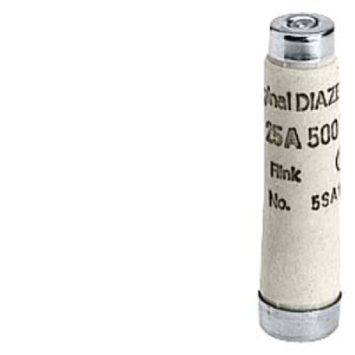 Fusibile Diazed Link 500V A Risposta Rapida, Serie Ndz Taglia Dii, Filetto E16, 6A - SIEMENS 5SA131