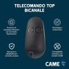 Telecomando TOP Bicanale Codice Fisso TAM, TWIN e TTS, 433MHZ, Batteria Inclusa, Nero - CAME 806TS-0300