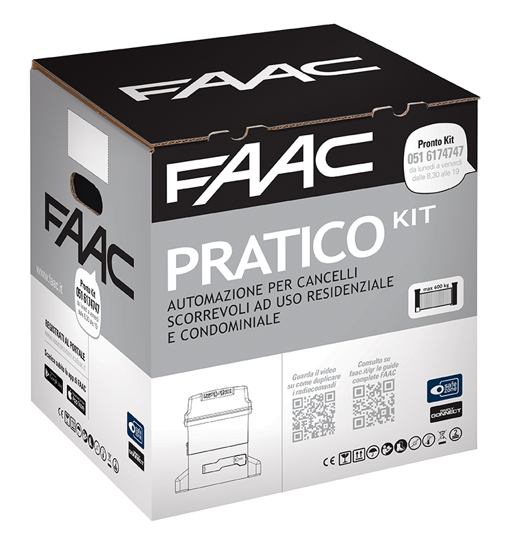 Pratico Kit Motoriduttore 746 E R Z16 230V Automazione Cancello Battente Anta Battenti Peso Max 600 Kg - FAAC 105940