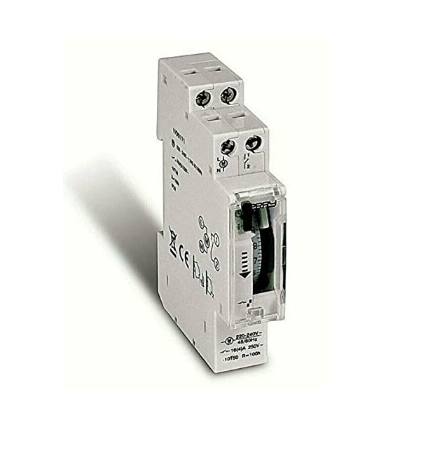 Interruttore Orario Giornaliero Meccanico 1 Modulo Con Riserva Di Carica Tempo DIN - MC ELETTRICI OR27612