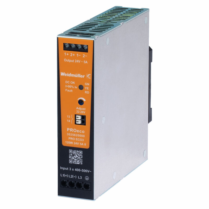 Alimentatore Trifase di sicurezza PRO ECO3 120W 5A II Switching, 24 V - WEIDMULLER 3025620000