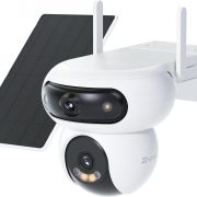 Kit Videocamera Sorveglianza Ezviz HB90 con pannelli solari, 8W Doppia lente 4MP+4MP, Rilevamento Umani/Veicoli, Visione Notturna - HIKVISION 303103363
