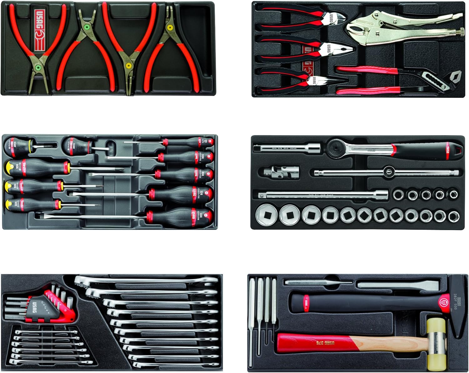 Assortimento Manutenzione Base (74 pezzi) Moduli Completi per 2 Cassetti - DEWALT U04950002