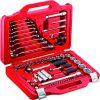 Assortimento in Cassetta Modulare con Bussole Esagonali e Chiavi Combinate (82 pezzi), 601 1/4-1/2 J82, Rosso - DEWALT U06010010