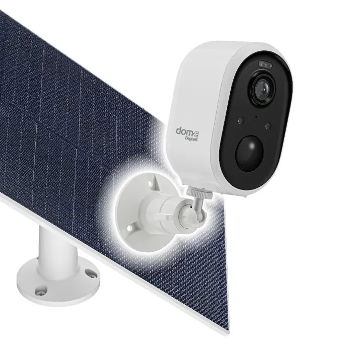 Kit Videocamera Dom-e Outdoor con Pannello Solare, Wi-fi, IP65 - BEGHELLI 60025