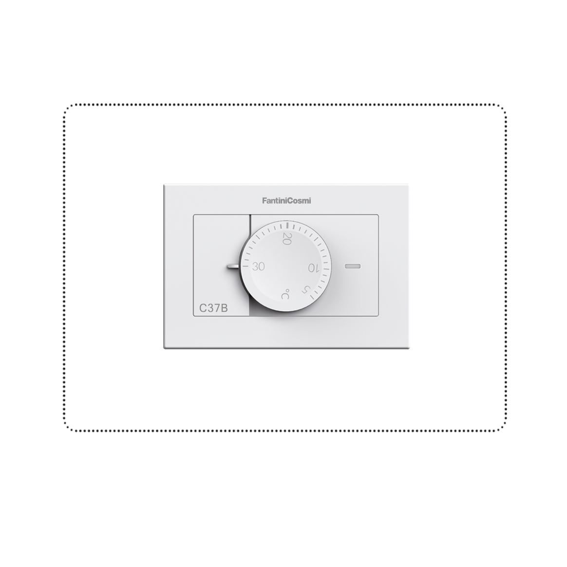 Termostato Incasso Universale con kit Multiplacca serie civile, 230V, Cover/Adattatori, 5(3)A-250Vac, Bianco - FANTINI COSMI C37BA