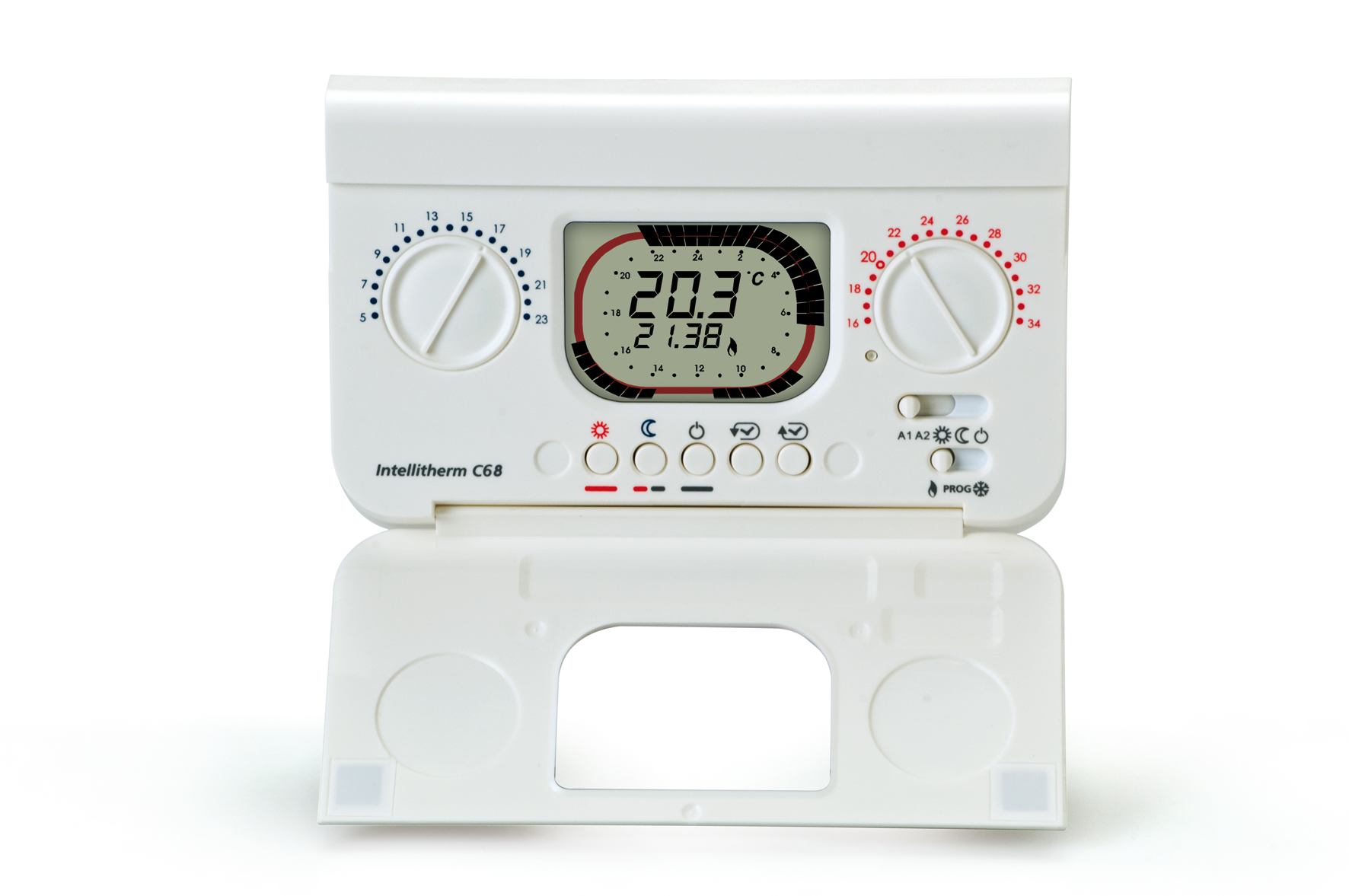 Cronotermostato Intellitherm Giornaliero, con regolazione a manopole, 5(3)A 250Vca, Bianco - FANTINI COSMI C68