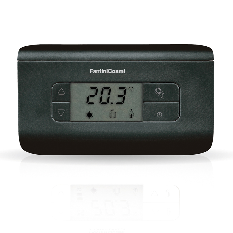 Termostato Ambiente Digitale, 3 Temperature, 5(3)A 250V, Antracite - FANTINI COSMI CH117