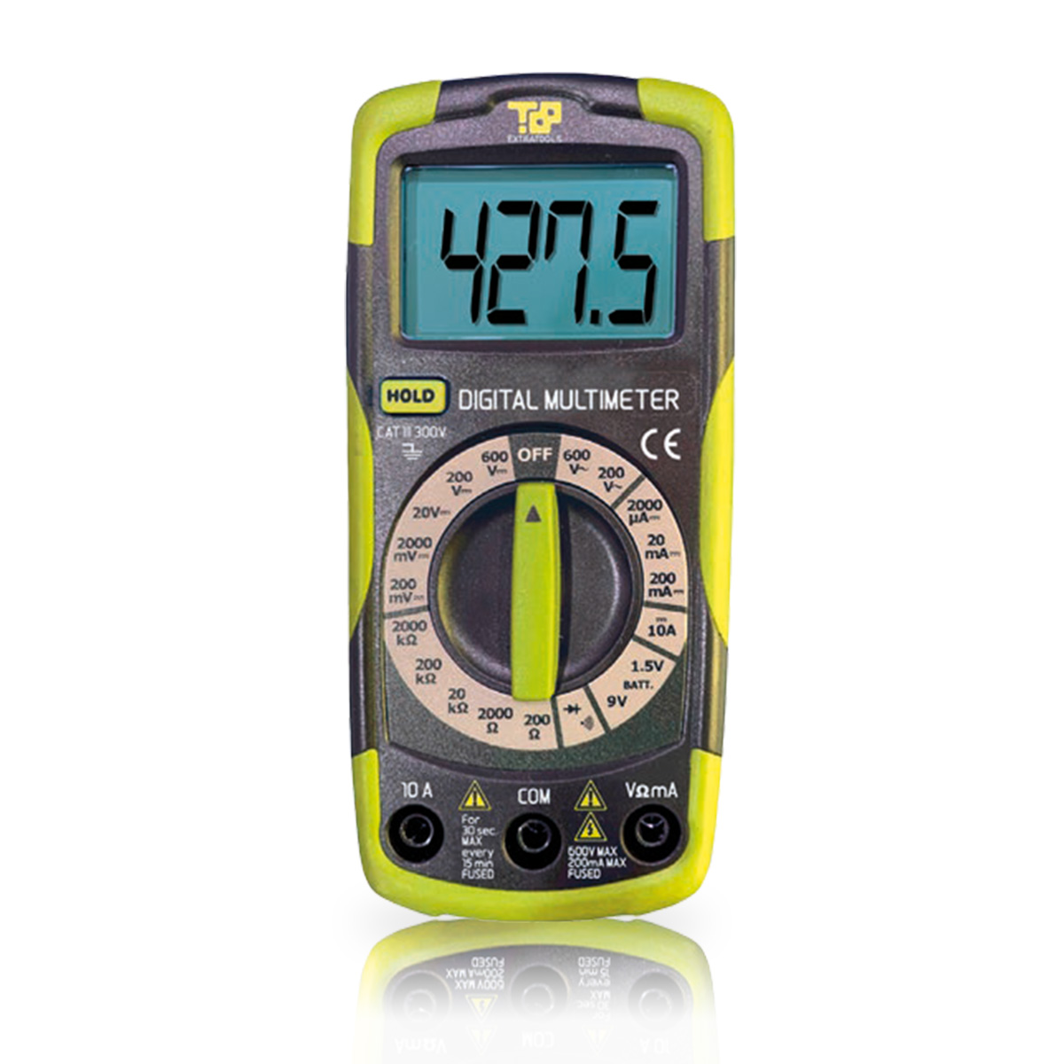Multimetro Digitale Tascabile 600V AC/DC, Display LCD 2000 punti, Corrente DC fino a 10A, Prova Diodi e Continuità, Test Batterie, Doppio Isolamento IEC EN 61010-1 CAT IV 600V - ETELEC TE0160