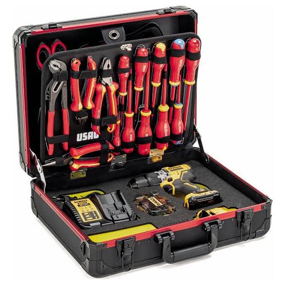 Valigia Utensili USAG 002 MEUD Manutenzione, Alluminio con serratura, 65 Pezzi - USAG U00025706W